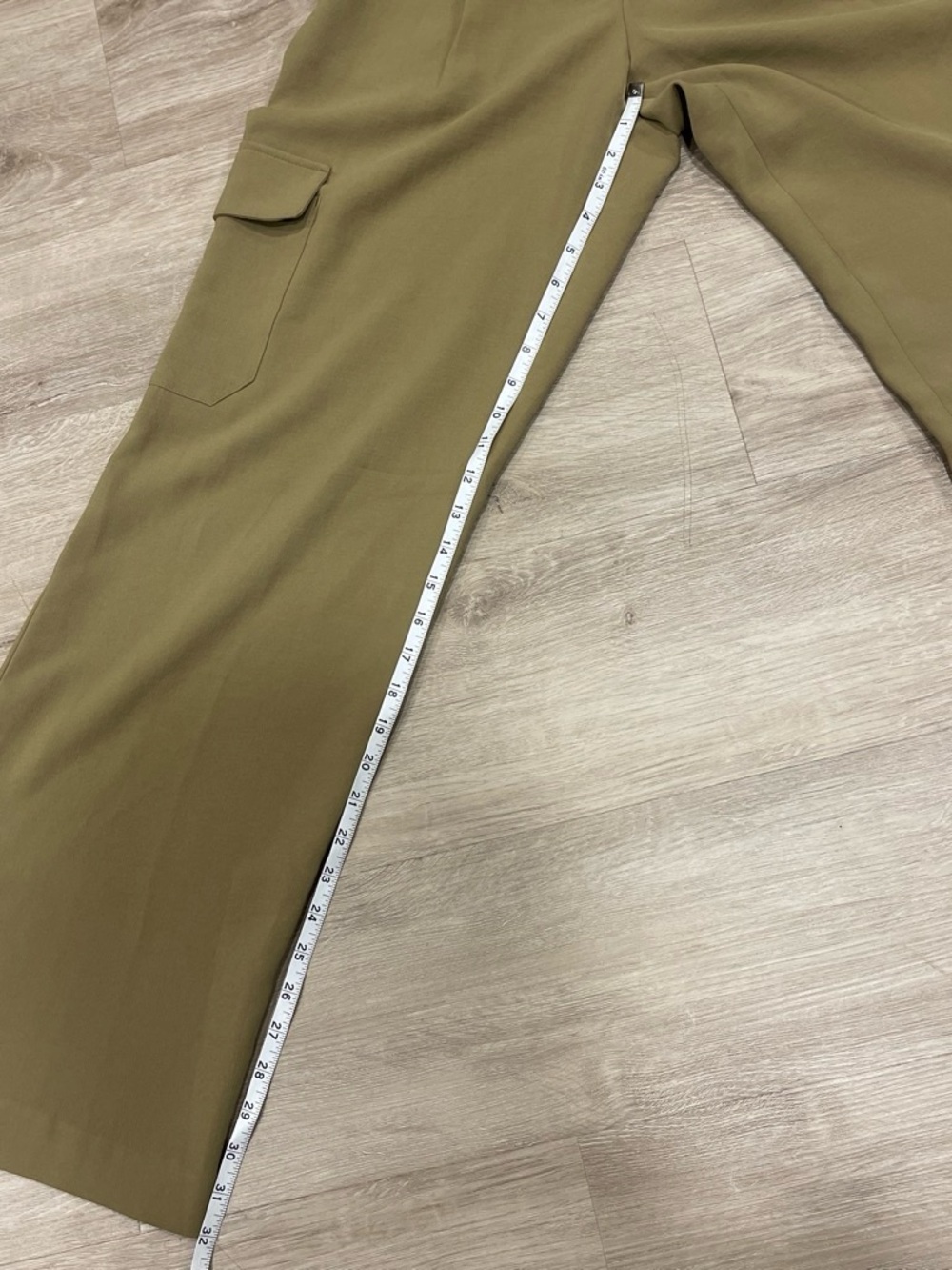 Express Olive Green Belted Wide Leg Cargo Pants Size 2R - Picture 5 of 6